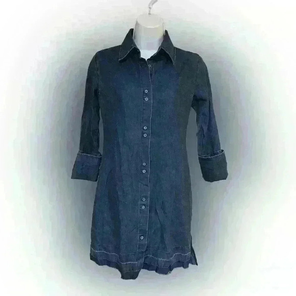 J Brand Dresses & Skirts - J Brand Cuff Link Denim Raw Hem Dress XS NWT